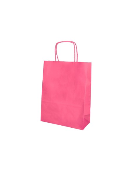 BOLSA PAPEL Q-CON.CELULOSA ROSA S ASA RETORCIDA 240X320X10MM
