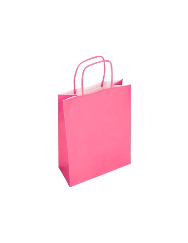 BOLSA PAPEL Q-CON.CELULOSA ROSA S ASA RETORCIDA 240X320X10MM