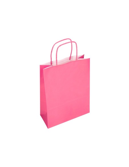 BOLSA PAPEL Q-CON.CELULOSA ROSA S ASA RETORCIDA 240X320X10MM