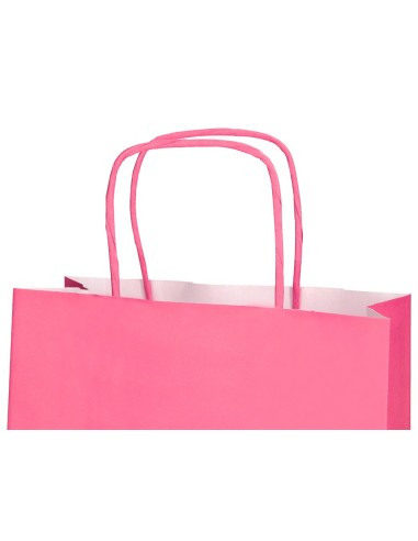 BOLSA PAPEL Q-CON.CELULOSA ROSA S ASA RETORCIDA 240X320X10MM