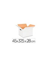 CAJA EMBALAR BLANCA DOBLE CANAL 450X280 MM CON ASAS 2