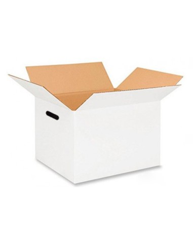 CAJA EMBALAR BLANCA DOBLE CANAL 450X280 MM CON ASAS