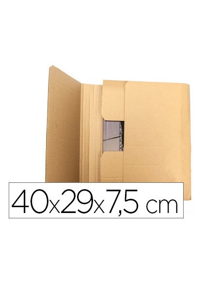 CAJA EMBALAR Q-CON LIBRO MEDIDAS 400X290X75 MM ESPESOR CARTON 3 MM