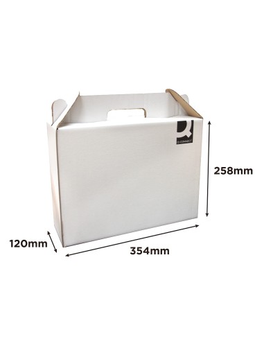 CAJA MALETIN CON ASA Q-CONNECT CARTON PARA ENVI Y TRANSP 350X118x255