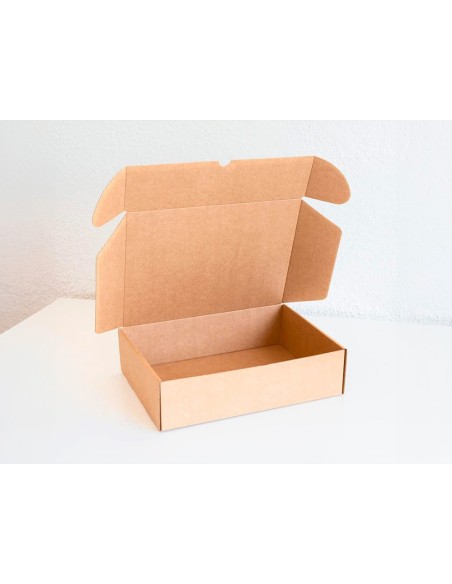 CAJA AUTOMONTABLE Q-CON RECICLADO CANAL SIMPLE 3MM KRAFT 210X180X60MM