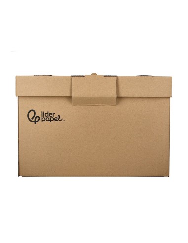 CAJON CONTENEDOR LIDERPAPEL CARTON C/TAPA 540X410X300MM