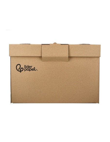 CAJON CONTENEDOR LIDERPAPEL CARTON C/TAPA 540X410X300MM
