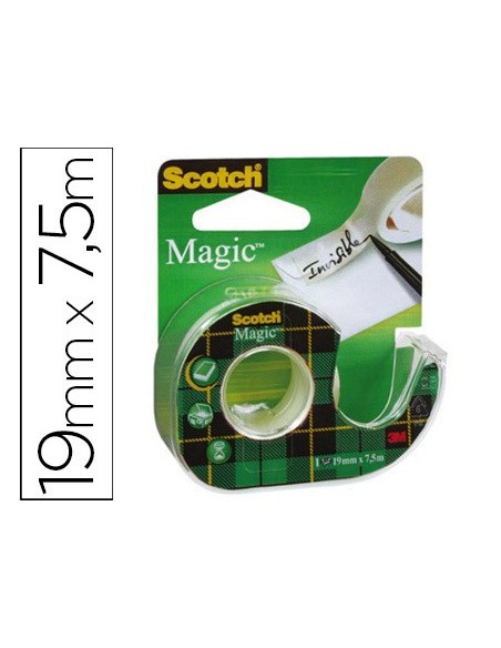 CINTA ADH. SCOTCH MAGIC INVISIBLE 7,5X19 MM EN PORTARROLLO