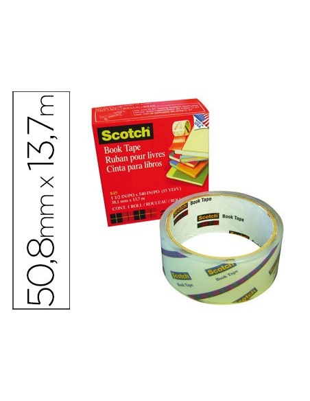 CINTA ADHESIVA SCOTCH 845 BOOK TAPE 50,8MMX13,7 MT