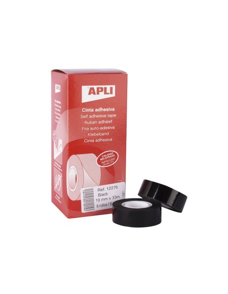 CINTA ADHESIVA APLI 33 MT X 19 MM COLOR NEGRO