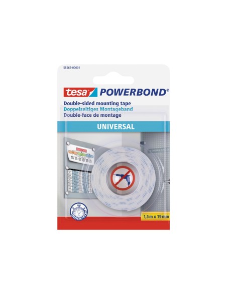 CINTA ADH.TESA DOBLE CARA POWERBOND UNIVERSAL USO INTERIOR 1,5MX19MM