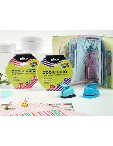 CINTA ADHESIVA PLICO DOBLE CARA 15MM X 20MT