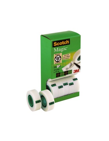 CINTA ADH.SCOTCH MAGIC 19MM X 33 MT PACK 14 ROLLOS DISPENSADOR CARTON