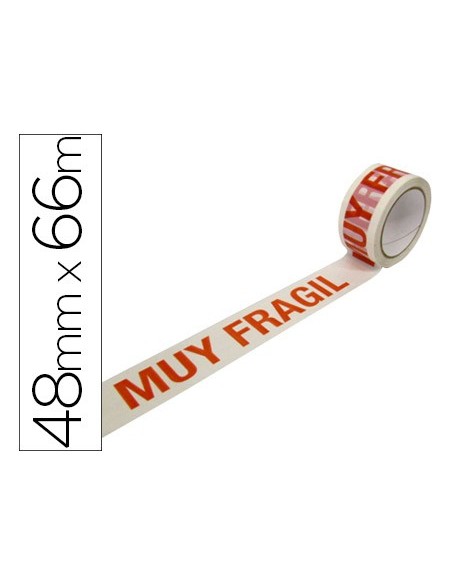 CINTA ADH.  POLIPR. BLANCA  66X48 MM EMBALAJE MUY FRAGIL