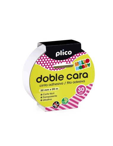CINTA ADHESIVA PLICO DOBLE CARA 30MM X 20M 13320**11902079