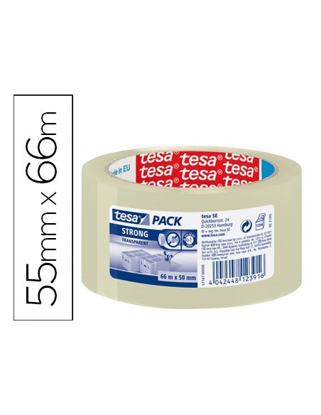 CINTA EMBALAR ADH.TESA TPTE.STRONG 66 MT X 50MM. BAJO RUIDO 57167