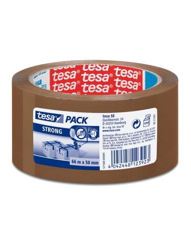 CINTA EMBALAR ADH.TESA MARRON STRONG 66 MT X 50MM.BAJO RUIDO 57168
