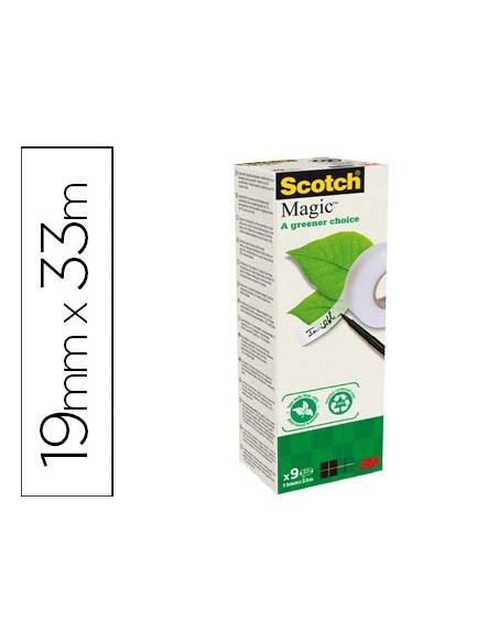 CINTA ADHESIVA SCOTCH MAGIC 33X19 MM PACK DE 9 ROLLOS 900-1933-9