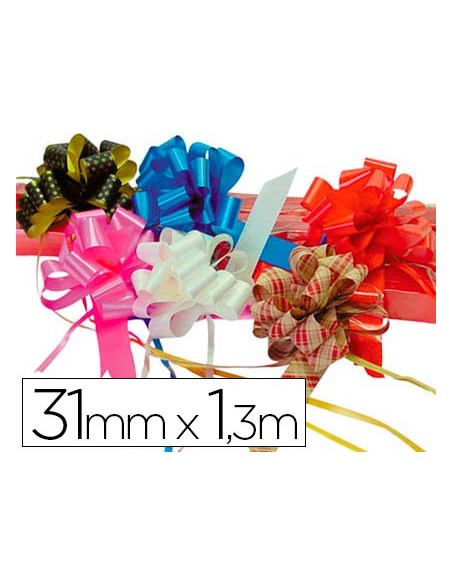 CINTA HACER LAZOS ROJO 130 CM X 31 MM UD.