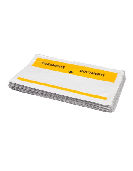 SOBRE ADHESIVO Q-CON.PORTADOC.232X130MM V/COMPLETA 100 UDS.