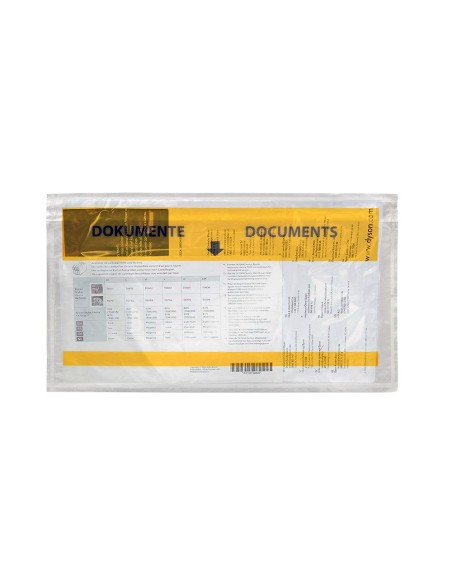 SOBRE ADHESIVO Q-CON.PORTADOC.232X130MM V/COMPLETA 100 UDS.