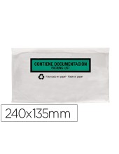 SOBRE AUTOADH Q-CON.PORTADOC MULTILINGUE 240X135MM S/VENTANA 100 UD.