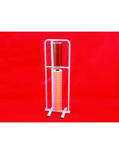 PORTARROLLO METAL SUELO VERT.CORTA PAPEL BOBINAS 64-32 CM