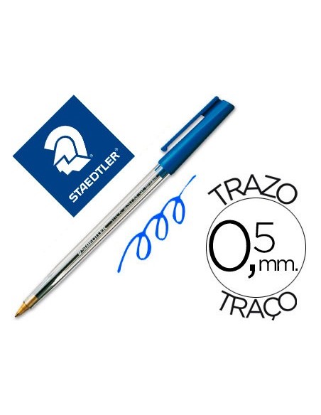 BOLIGRAFO STAEDTLER STICK AZUL C/CAPUCHON