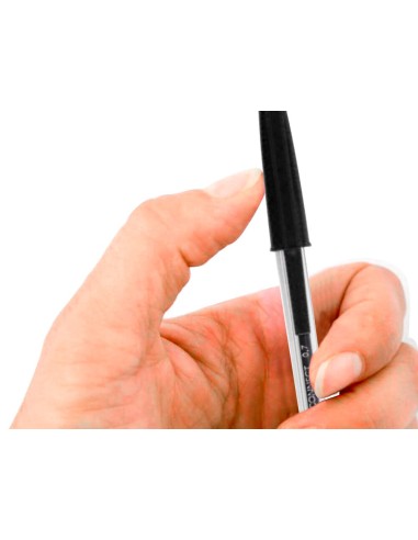 BOLIGRAFO TRANSPARENTE Q-CON NEGRO MEDIO KF26040