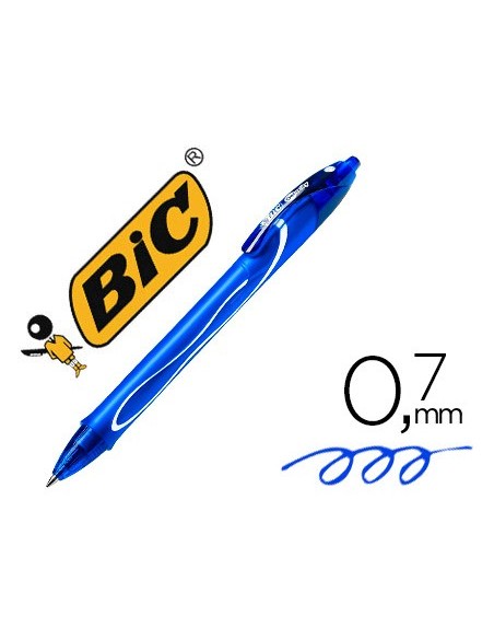 BOLIGRAFO BIC GELOCITY QUICK DRY RETRACTIL TINTA GEL AZ.PUNTA 0,7 MM