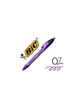 BOLIGRAFO BIC GELOCITY QUICK DRY RETRACTIL TINTA GEL PURPURA 0,7 MM 2
