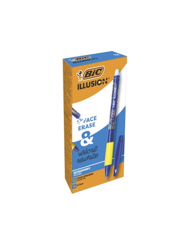 BOLIGRAFO BIC GELOCITY ILLUSION BORRABLE AZUL PUNTA DE 0,7 MM