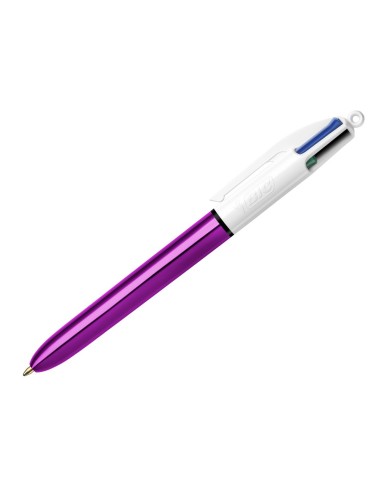 BOLIGRAFO BIC 4 SHINE MORADO 1MM