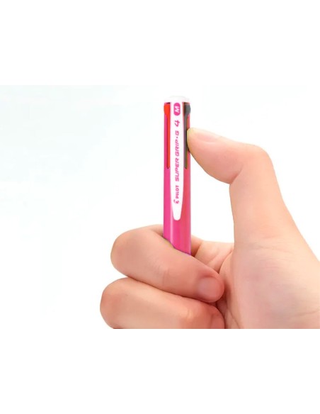 BOLIGRAFO PILOT SUPER GRIP G 4 RETRACTIL SUJECION CAUCHO CUERPO ROSA