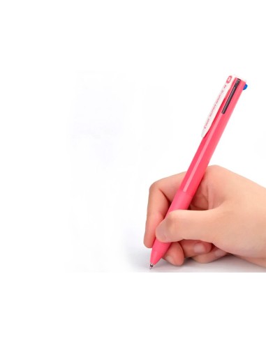 BOLIGRAFO PILOT SUPER GRIP G 4 RETRACTIL SUJECION CAUCHO CUERPO ROSA