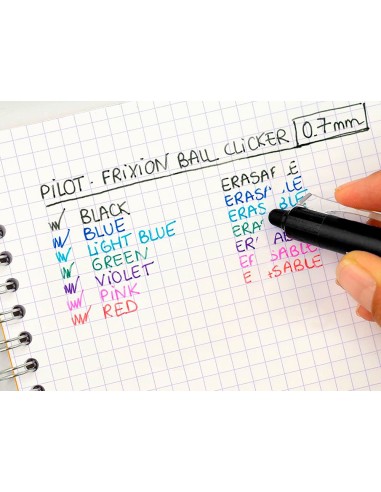 BOLIGRAFO PILOT FRIXION CLICKER BORRABLE 0,7MM P. MEDIA NG.EN BLISTER