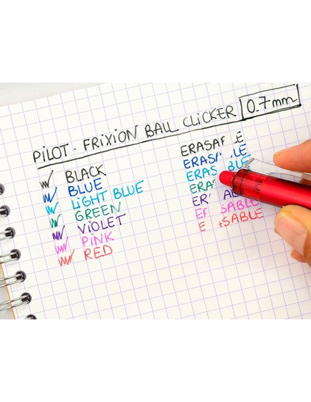 BOLIGRAFO PILOT FRIXION CLICKER BORRABLE 0,7MM PUNTA MEDIA RJ. BLIST