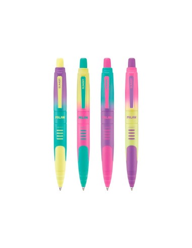 BOLIGRAFO MILAN COMPACT SUNSET RETRACTIL TINTA AZ. 1MM SURT.