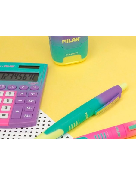 BOLIGRAFO MILAN COMPACT SUNSET RETRACTIL TINTA AZ. 1MM SURT.