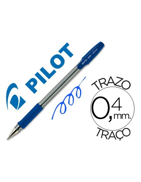 BOLIGRAFO PILOT BPS-GP AZUL SUJECION CAUCHO BASE ACEITE C/CAPUCHON
