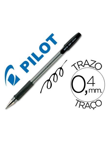 BOLIGRAFO PILOT BPS-GP NEGRO SUJECION CAUCHO BASE ACEITE C/CAPUCHON