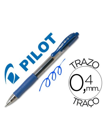 BOLIGRAFO PILOT G-2 AZUL TINTA GEL RETR.-SUJECION CAUCHO