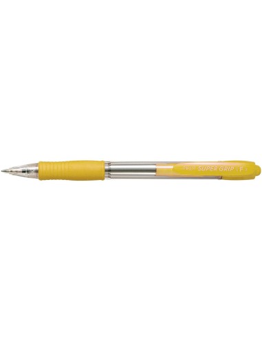 BOLIGRAFO PILOT SUPER GRIP AMARILLO RETR.-SUJECION CAUCHO BASE ACEITE
