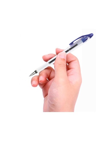 BOLIGRAFO Q-CON DELTA AZUL -SUJECION DE CAUCHO -CON CAPUCHON