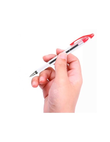 BOLIGRAFO Q-CON DELTA ROJO -SUJECION DE CAUCHO -CON CAPUCHON