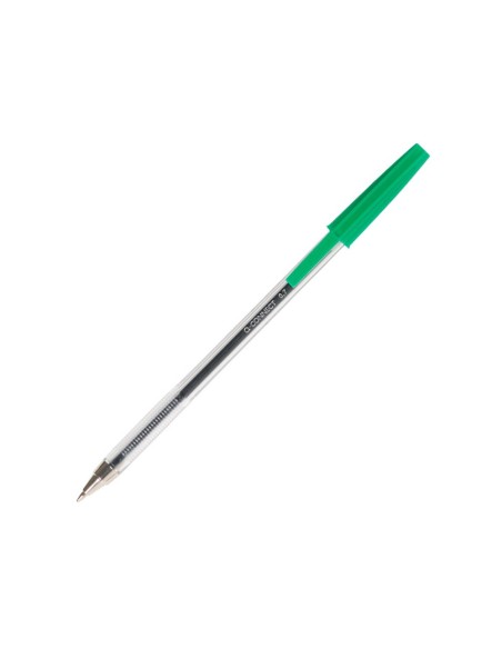 BOLIGRAFO TRANSPARENTE Q-CON VERDE MEDIO KF01043