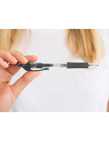 BOLIGRAFO Q-CON NEGRO RETRACTIL -CON SUJECION DE CAUCHO