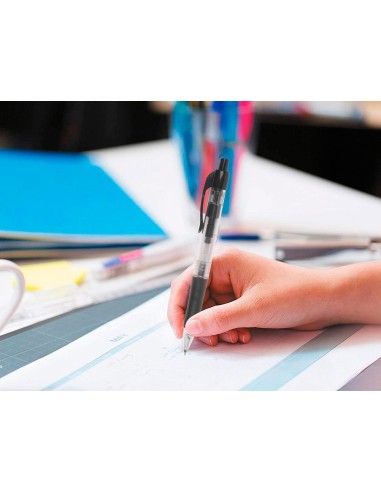 BOLIGRAFO Q-CON NEGRO RETRACTIL -CON SUJECION DE CAUCHO