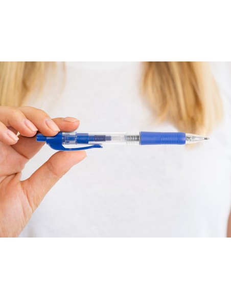 BOLIGRAFO Q-CON AZUL RETRACTIL -CON SUJECION DE CAUCHO