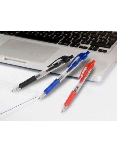 BOLIGRAFO Q-CON AZUL RETRACTIL -CON SUJECION DE CAUCHO